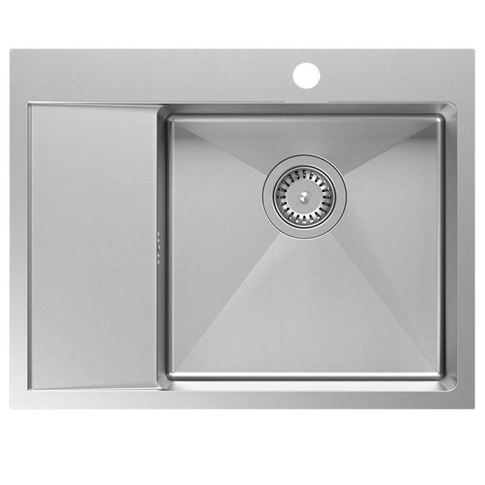 Lavello In Acciaio Russel 116 Brush Nickel Ventricolo destro