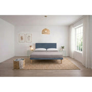 Letto imbottito Letto Matrimoniale alla Francese 140x200 cm Vertical - Con rete,Microfibra,Blu