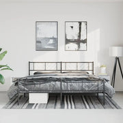 Giroletto con Testiera e Pediera-Struttura Letto Metallo Nero 193x203 cm 696477