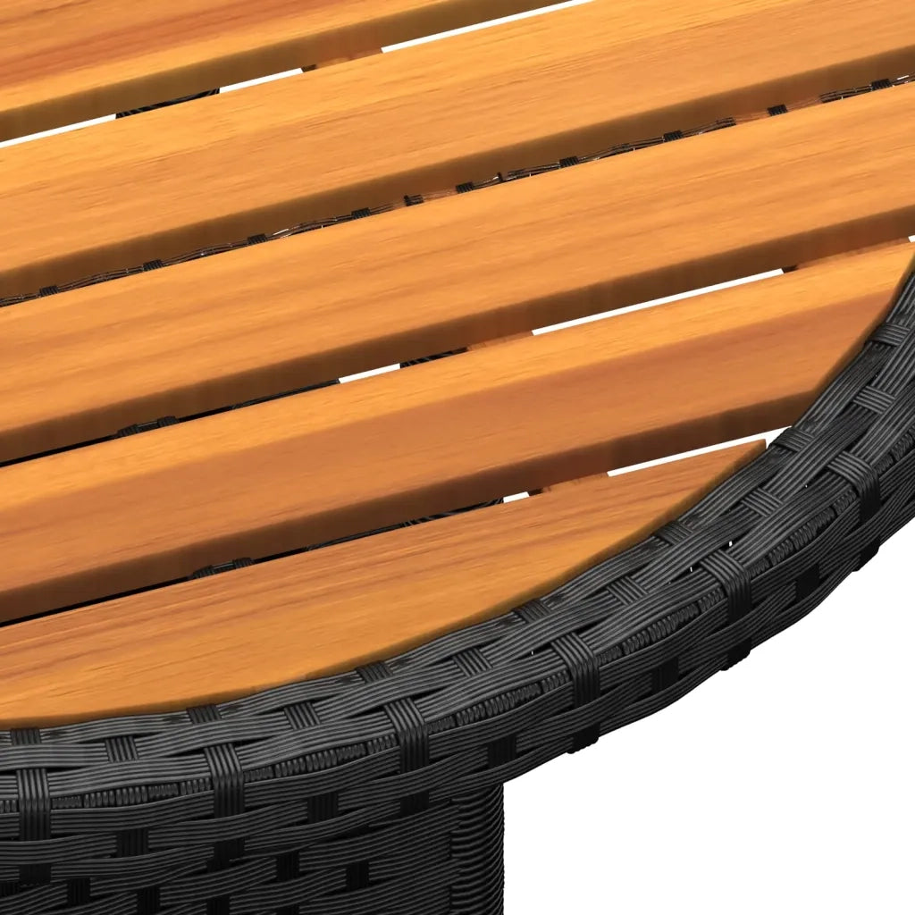 Set da Bistrot per Giardino 3 pz in Polyrattan Nero 3058545