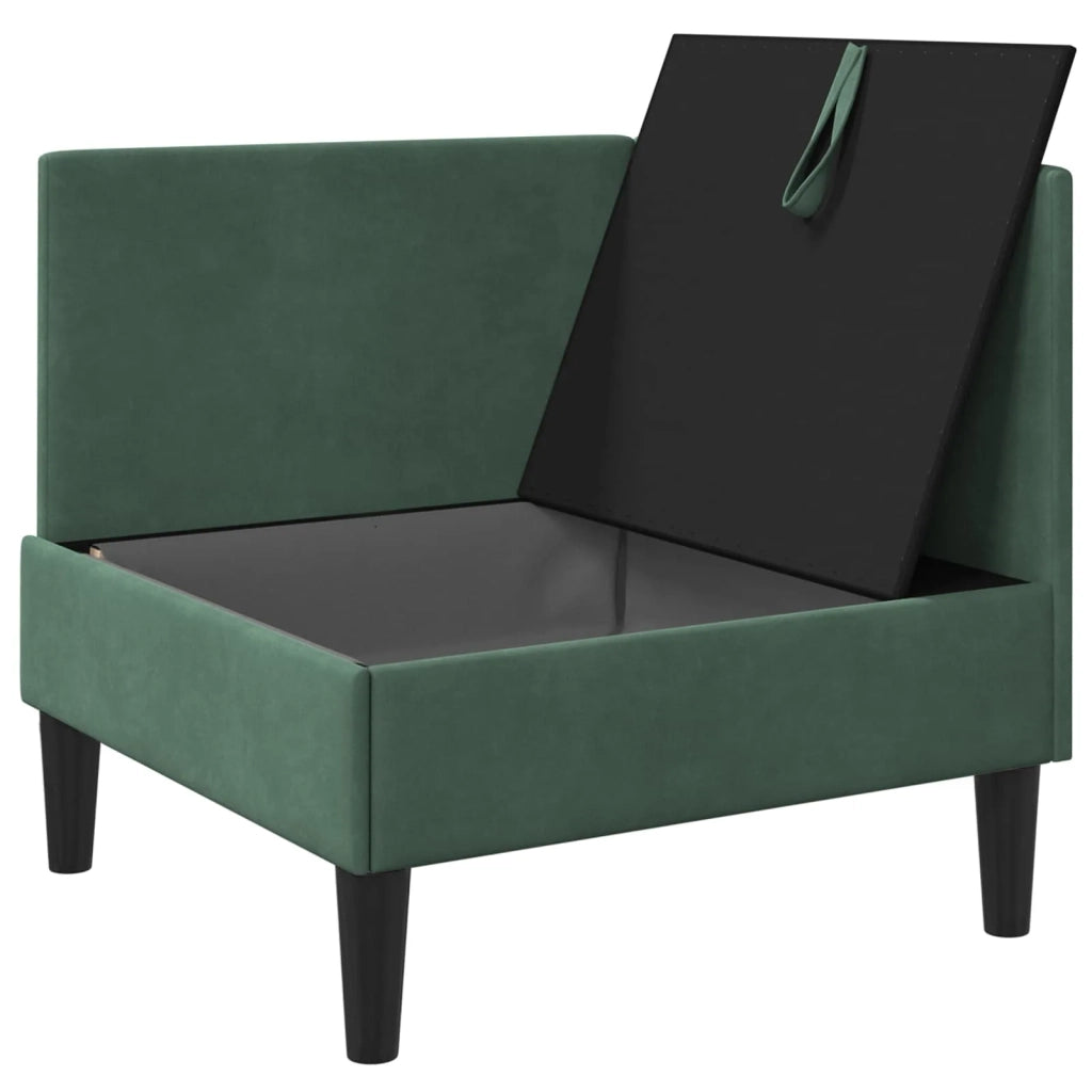 Divano con Stoccaggio Verde Mare Velluto