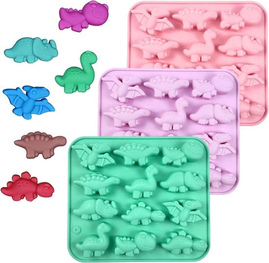 Forme di Panna per Dino 3 pezzi - forma di panna per dino in silicone - forma di torta per dino - forma per gelato in silicone - forma di caramello in silicone - forma di cioccolato per caramello in silicone