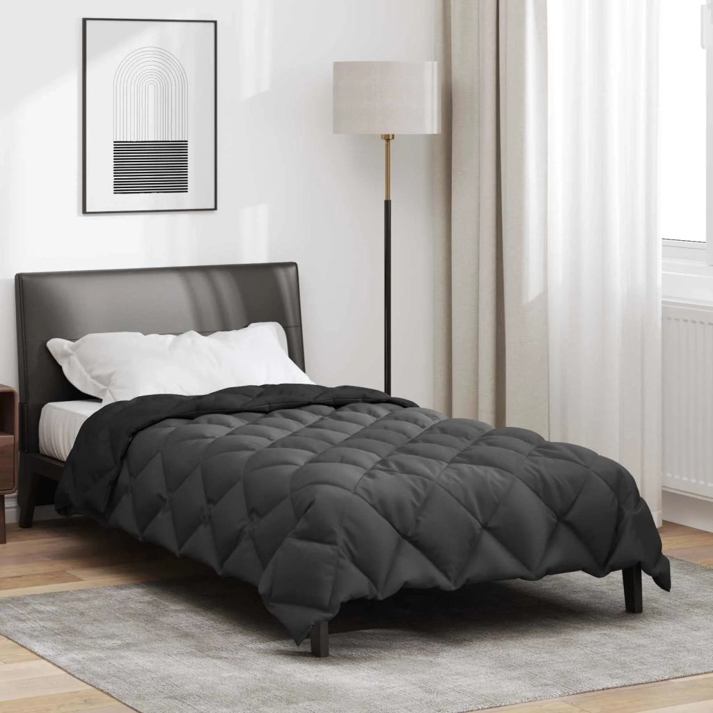Duvet Invernale Nero e antracite 140 x 200 cm Microfibra