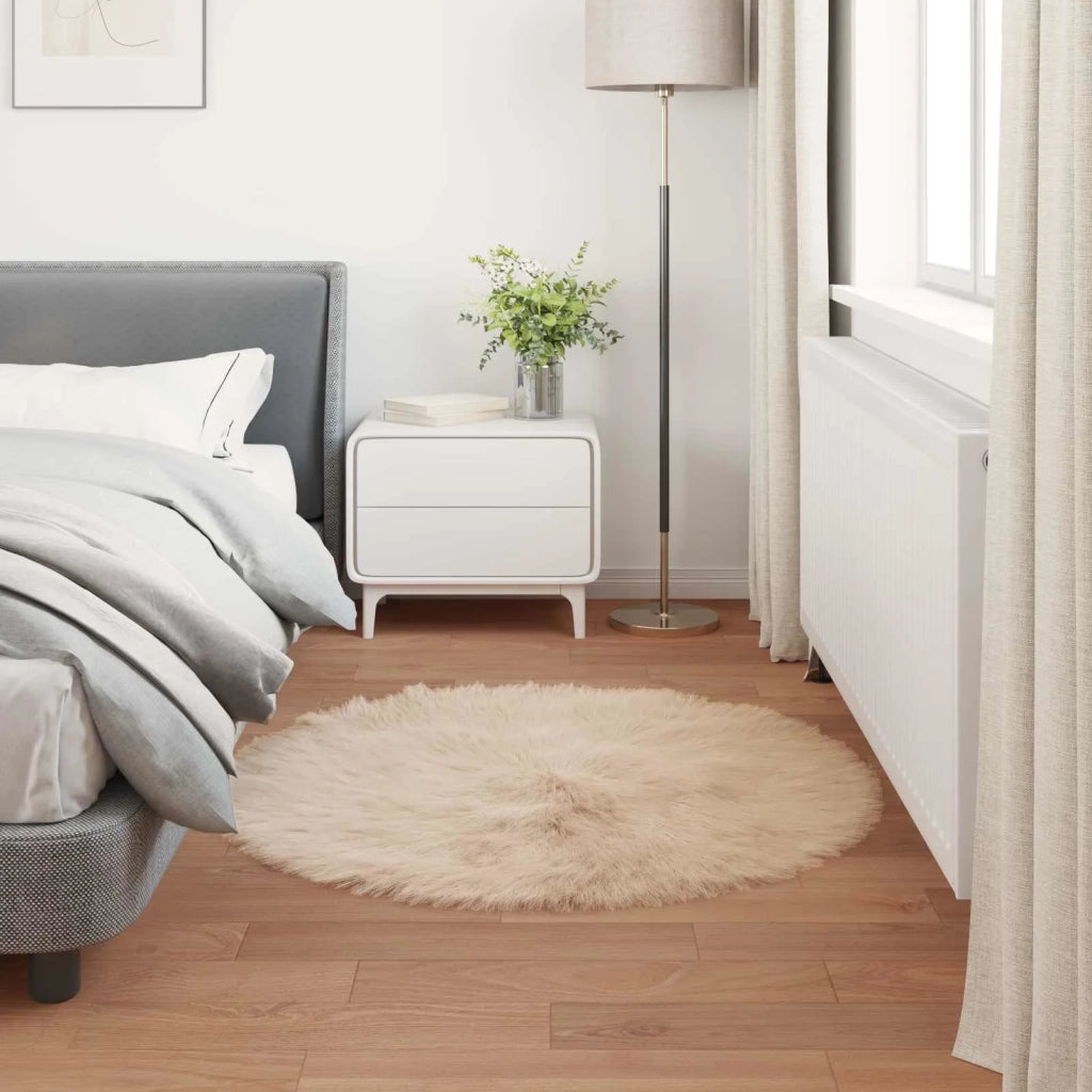 Tappeto in finta TAFALLA Beige Ø 80 cm Poliestere
