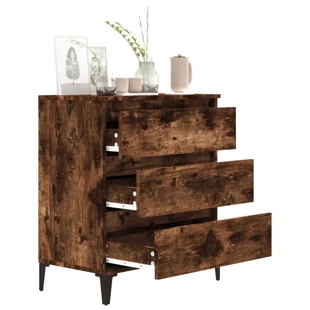 Credenza Rovere Fumo 60x35x70 cm in Legno Multistrato 823053