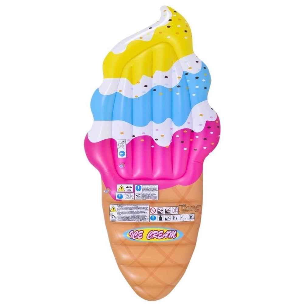 Trade Shop - Materassino Isola Gonfiabile Cono Gelato In Pvc Mare Piscina 170 X 79cm -