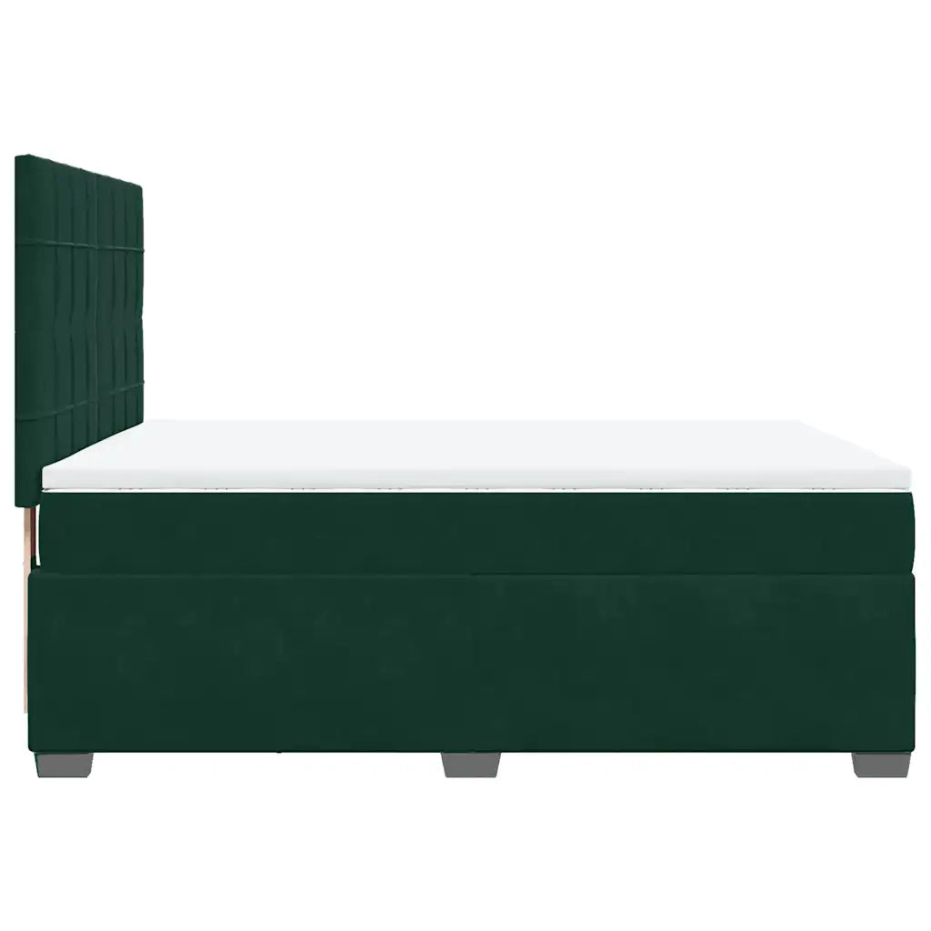 Giroletto a Molle con Materasso Verde Scuro 140x190 cm Velluto 3290909