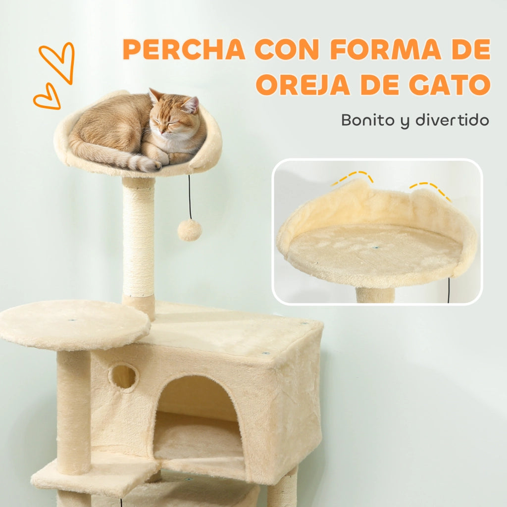 Letto per Gatti con Piattaforme Cuevas e Posti di Sisal ¨C zephmum ¨C Beige 140 cm