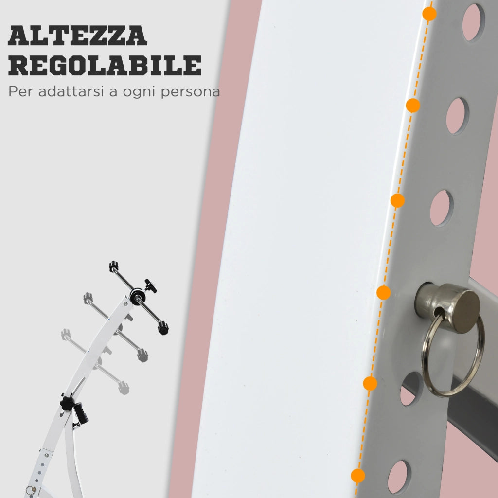 Pedaliera Braccia e Gambe con Display LED, Altezza e Resistenza Regolabile, per Casa, Bianco, 40x42.5x100cm