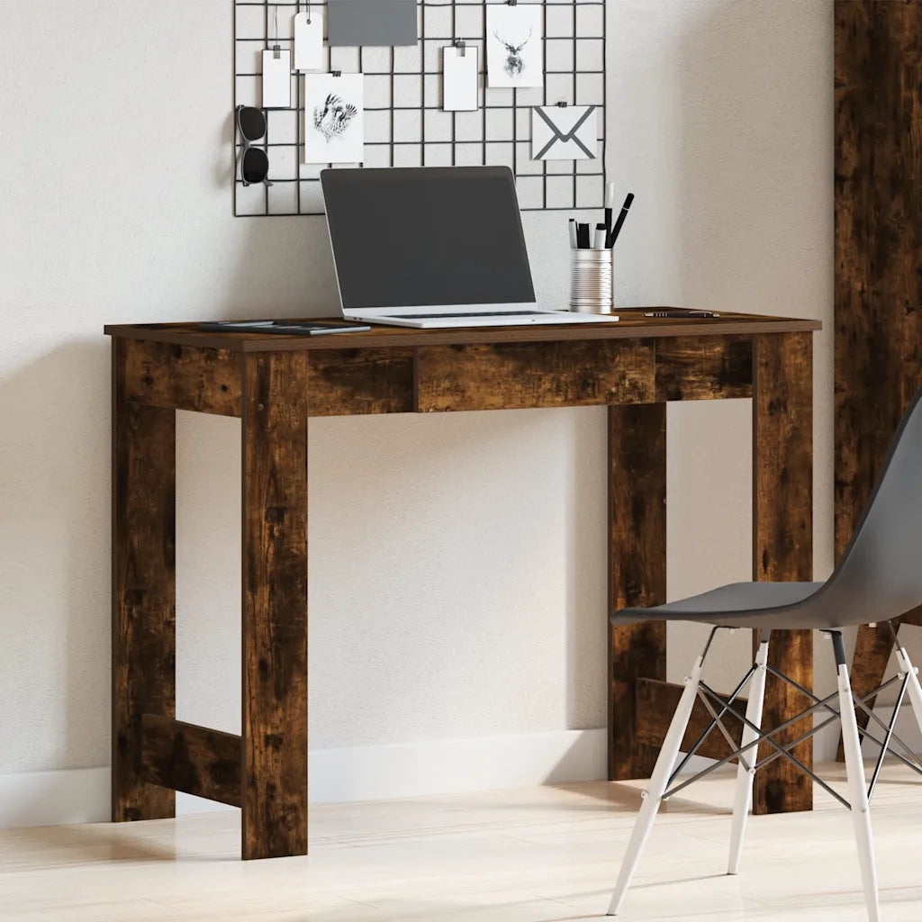 Scrivania Rovere Fumo 100x45x75 cm in Legno Multistrato 860431