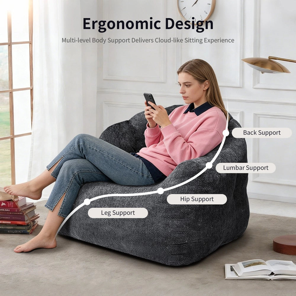 Poltrona a Sacco Ergonomica ¨C MINIMAL ¨C Relax, Design Moderno, Imbottita