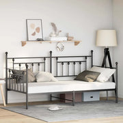 Struttura per letto di giorno Nero 107 x 203 cm Acciaio 42002662