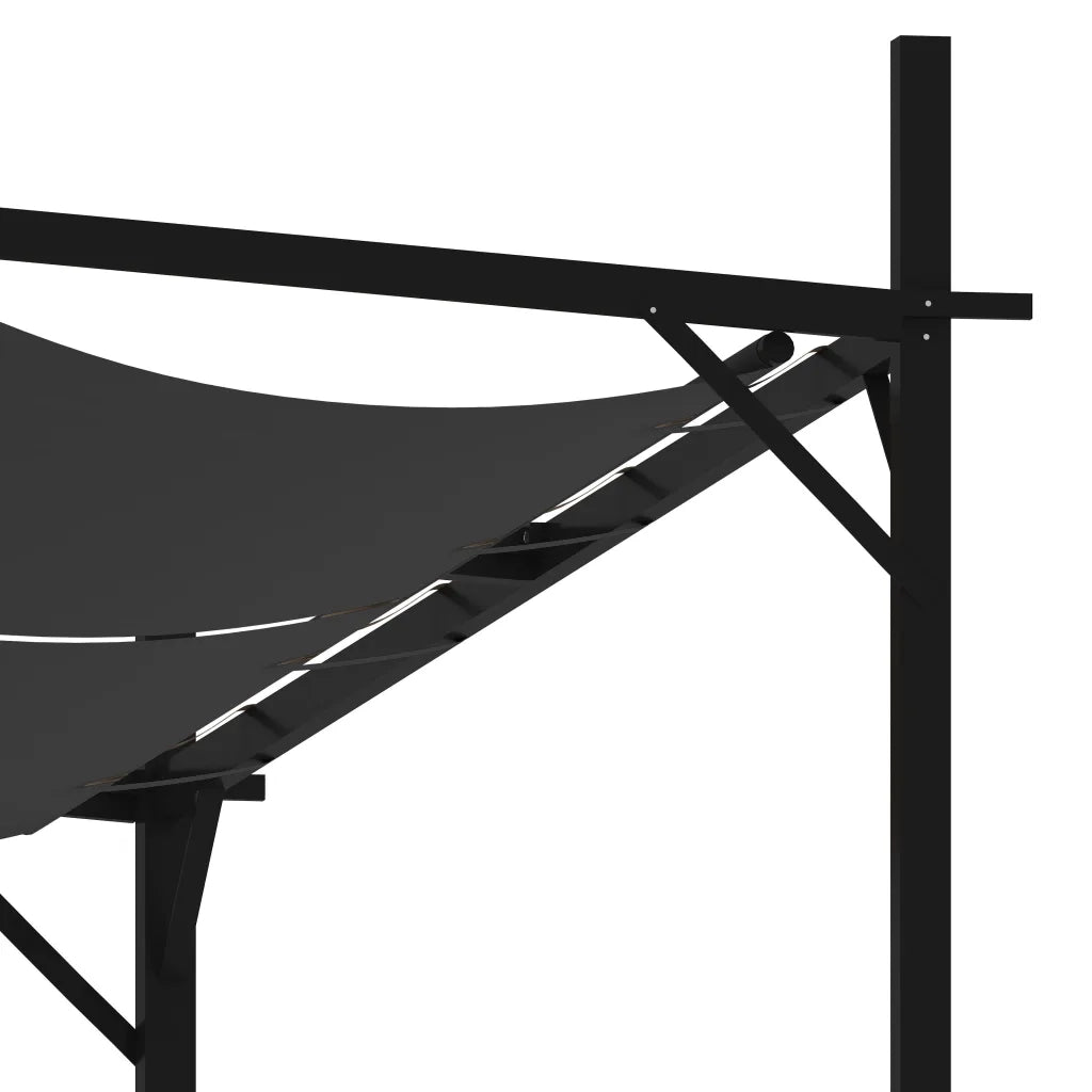 Gazebo con Tetto Retrattile 600x300x233 cm Antracite 313634
