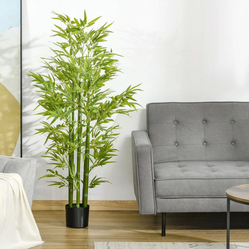 EasyComfort Pianta Finta di Bambù Alta 150cm con Vaso Incluso per Interno ed Esterno