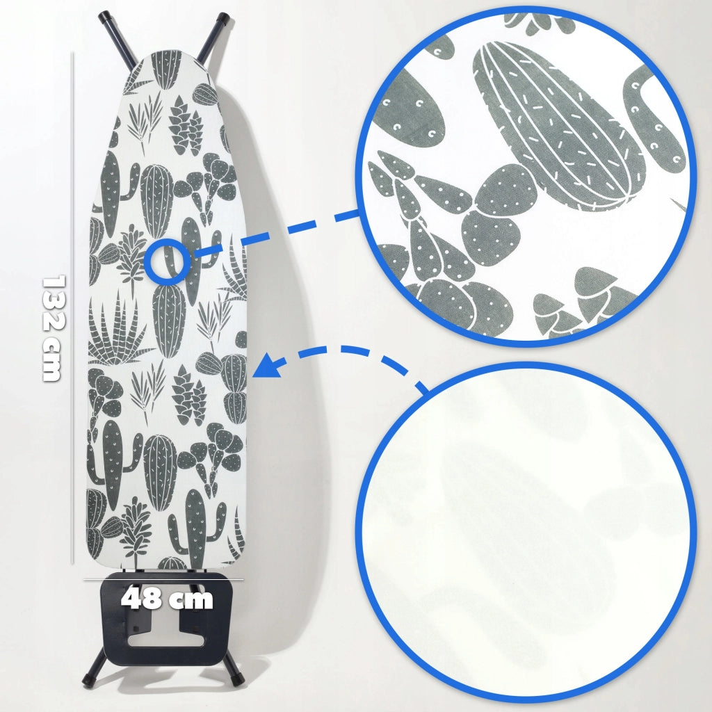 Fodera per asse da stiro KADAX 132x48cm elasticizzata con motivo cactus