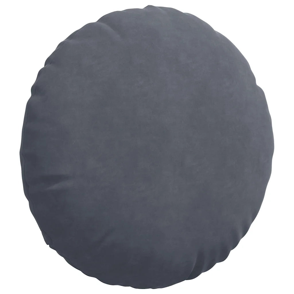 Cuscini per Seduta 2 pcs Grigio scuro Ø50 x 19 cm Velluto