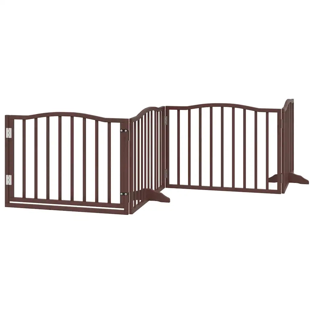 Cancello Cani Porta Pieghevole Marrone 6 Pannelli 480cm Pioppo 3155633
