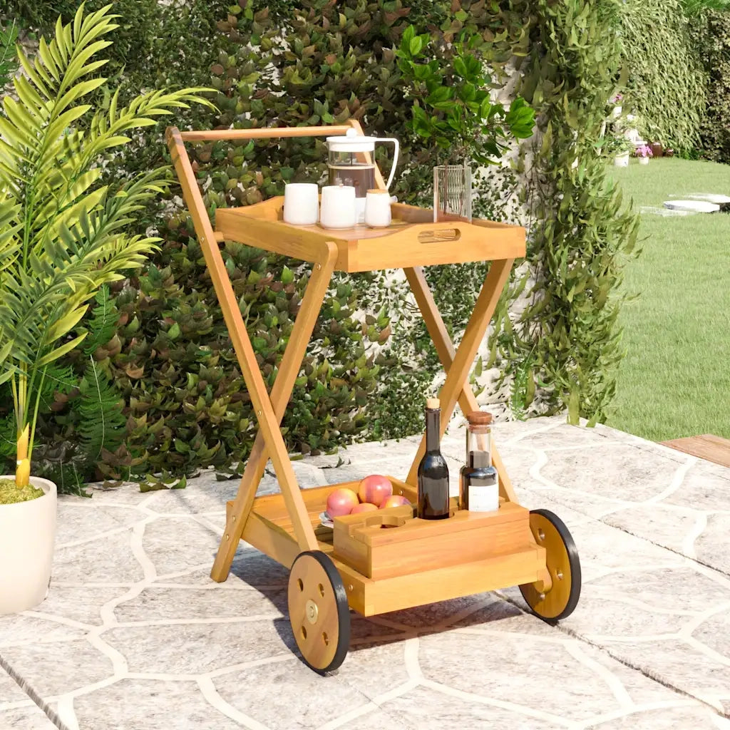 Carrello da Tè 54x87x90 cm in Legno Massello di Acacia 319424