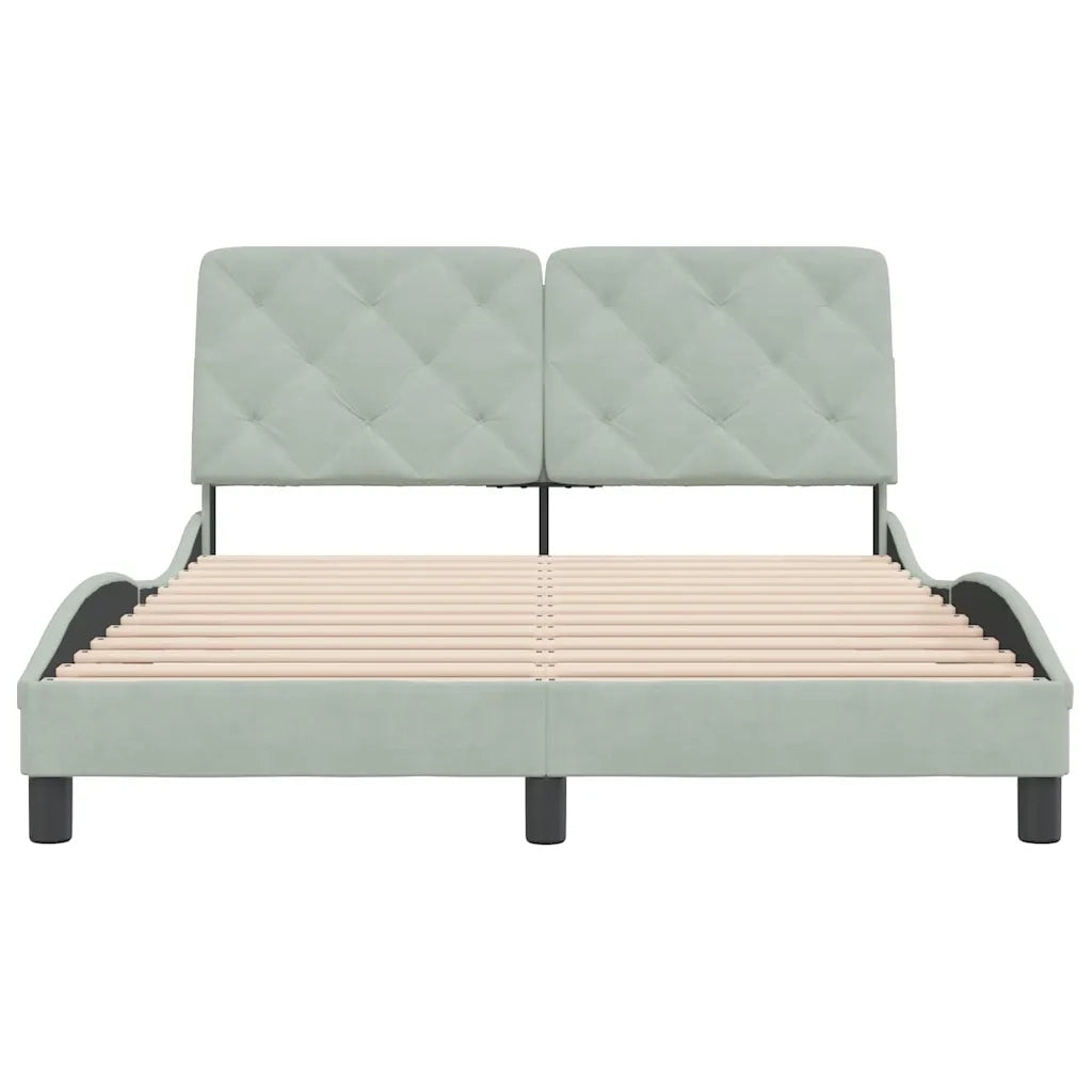 Giroletto senza Materasso-Struttura Letto Grigio Chiaro 140x200 cm Velluto 820499
