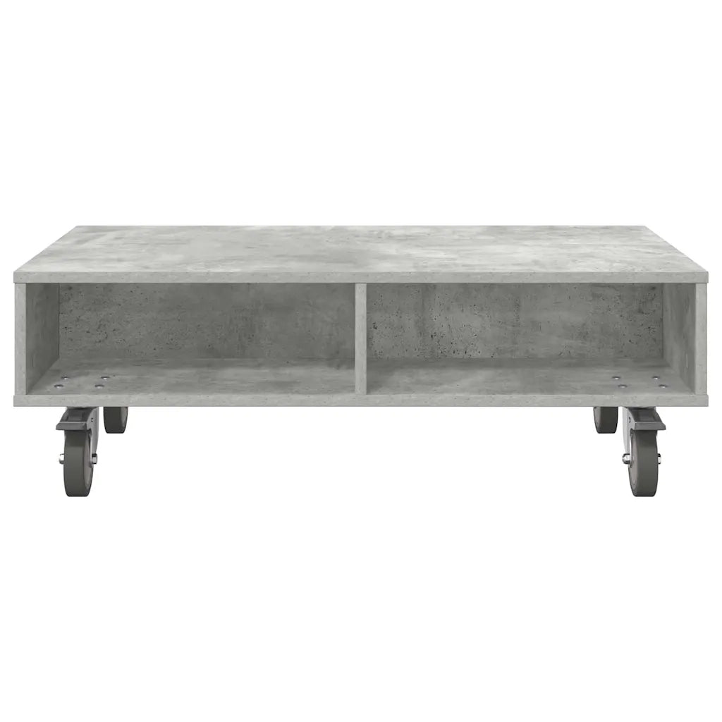 Tavolino con Ruote Grigio cemento 90 x 50 x 30 cm 891019