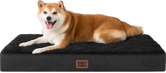 Letto per cani ortopedico con guaina rimovibile e lavabile - 89 x 58 x 9 cm - nero
