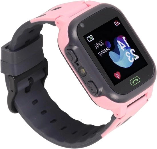 Orologio per Bambini con Touchscreen a 1,44 pollici e Funzione di Telefono GSM – Funzione SOS e Giochi – Rosa.