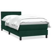 Letto singolo | Letto per adulti | Giroletto a Molle con Materasso Verde Scuro 80x220 cm Velluto