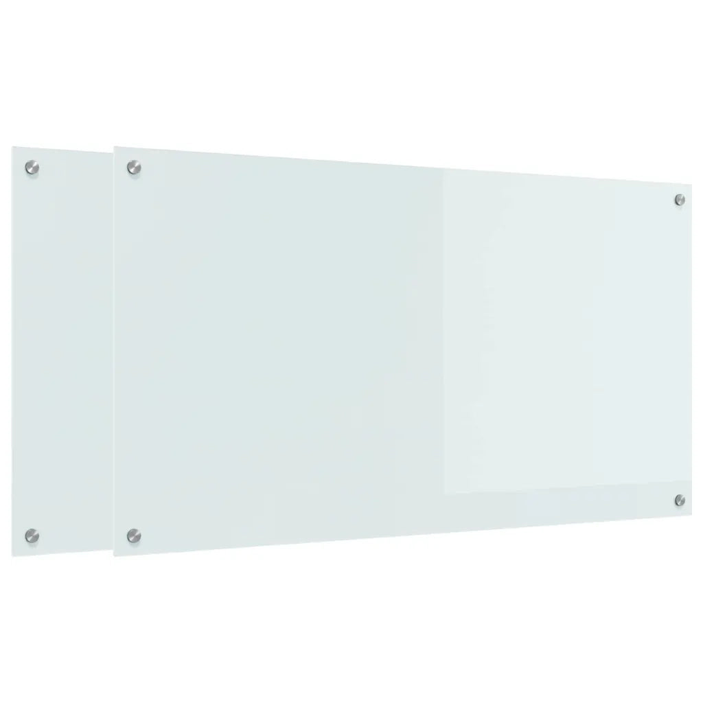 Schienale da cucina 2 pcs Bianco 110 x 60 cm vetro temperato 3415484