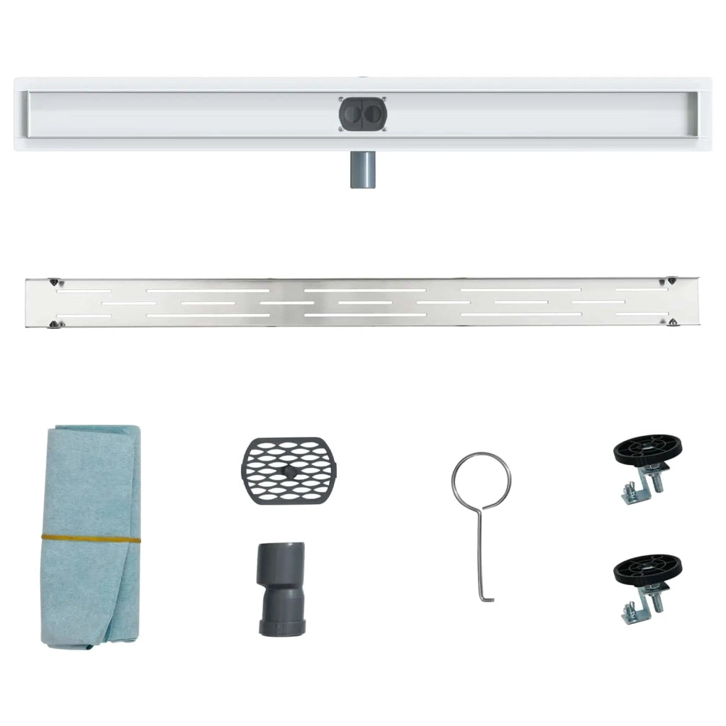 Scarico doccia con copertura in vetro e sifone a 360° 100 cm 42015984