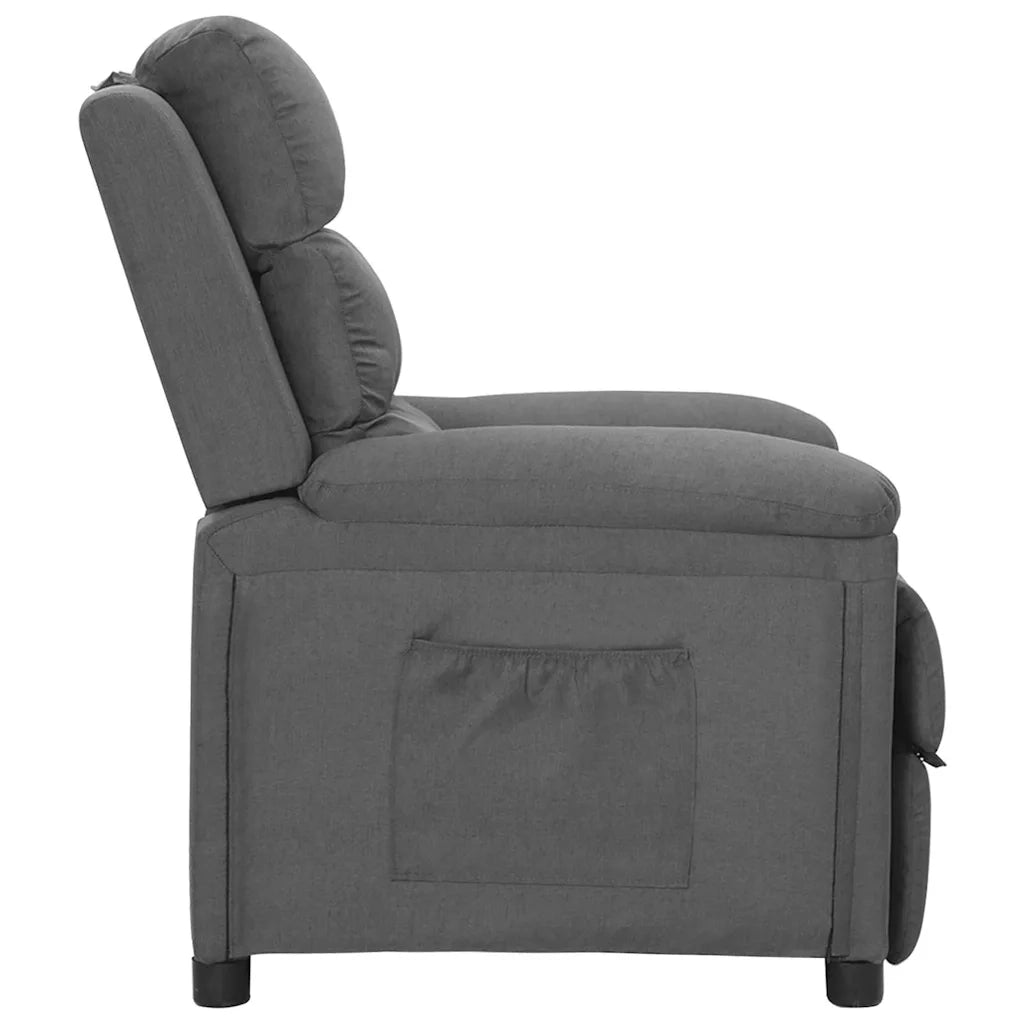 Divano Sedia-Poltrona Reclinabile in Tessuto Grigio Chiaro 830844