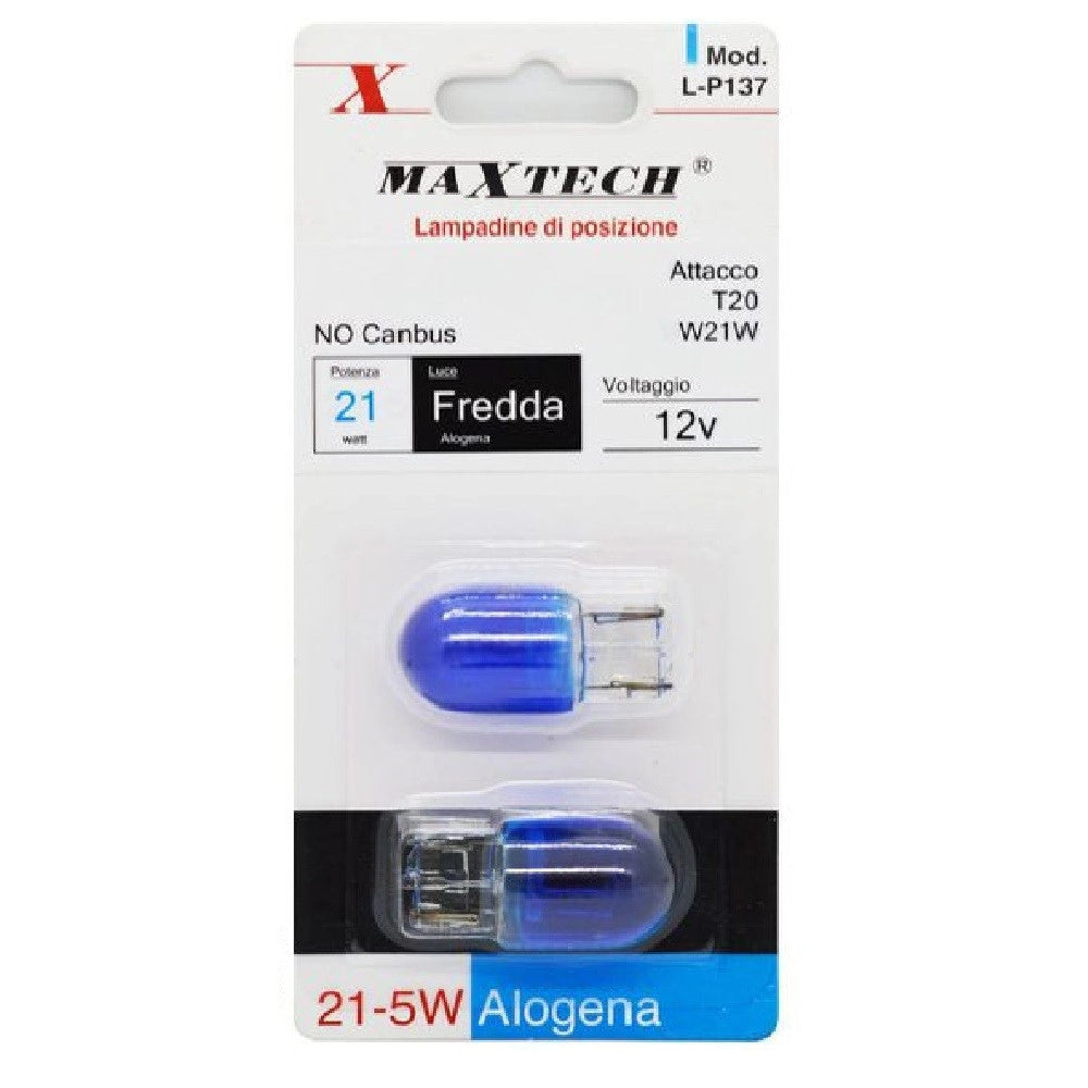 Trade Shop - Lampadine Posizione Auto T20 W21w 12v 21w Luce Fredda Alogena No Canbus L-p137 -