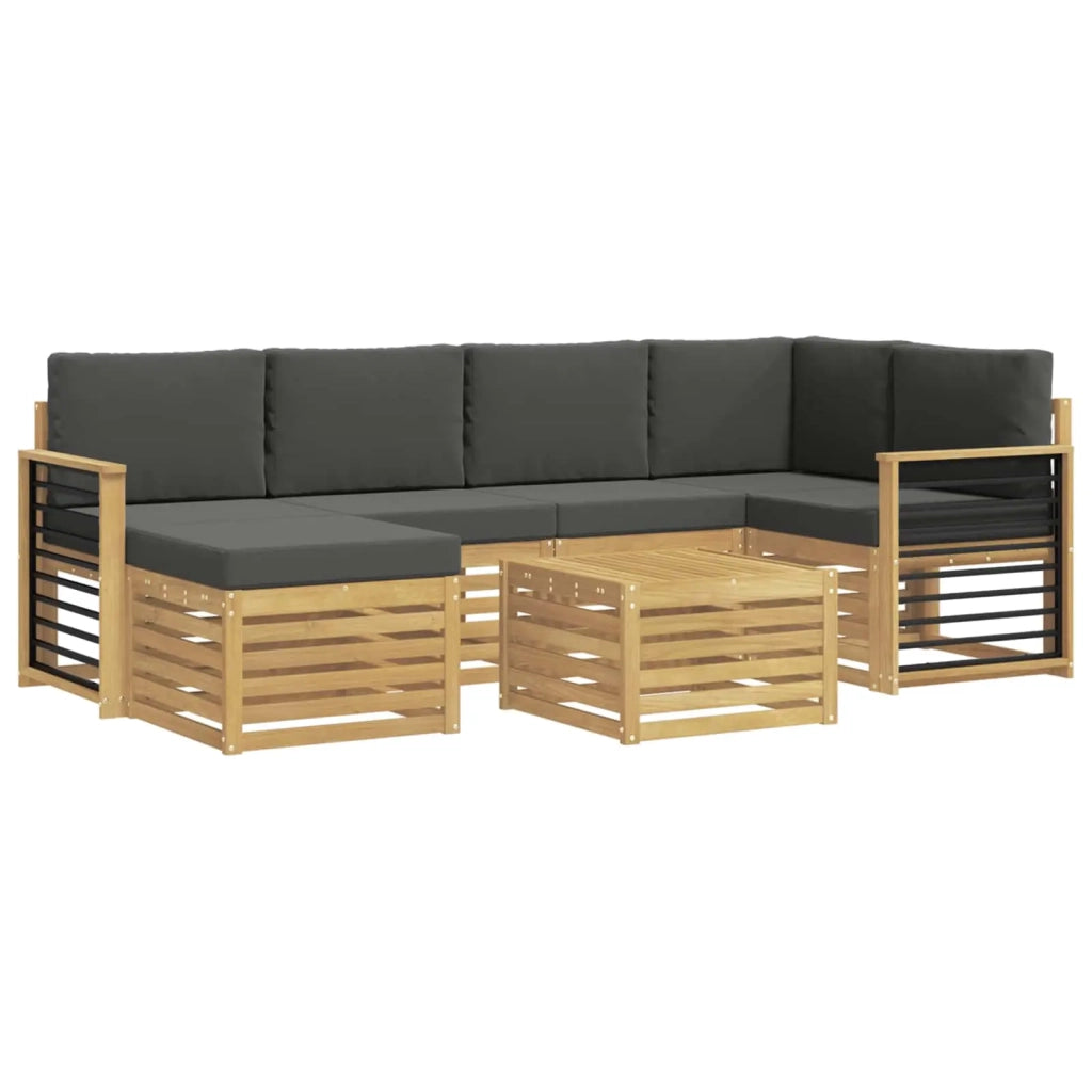Set di divani da esterno 7 pcs Bianco e Antracite Poliestere 3392167