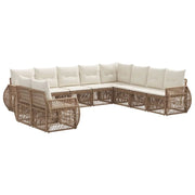 Set Divano da Giardino 10 pcs Beige e Bianco Crema polyrattan 3435465