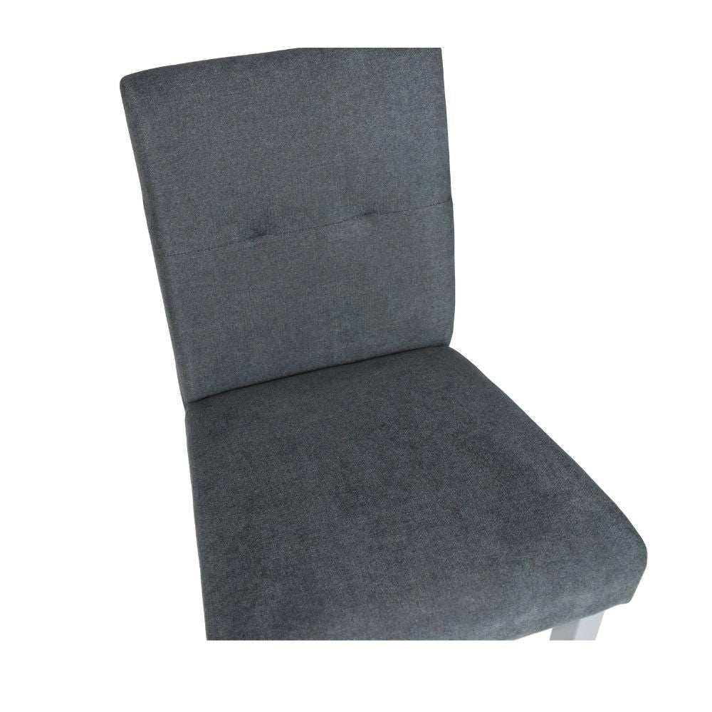 Sgabello Alex in legno colore grigio con seduta in tessuto grigio