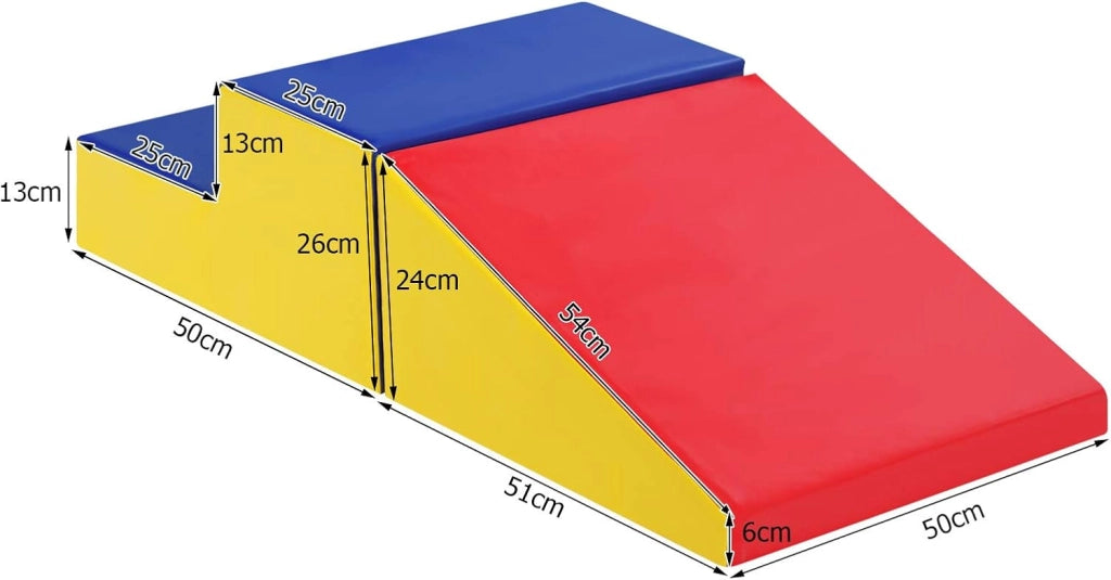 Set di Blocchi Forme Diverse, Giocattolo per Arrampicata e Strisciamento, Aiuta i Bambini a Crescere (Blu, Giallo e Rosso)