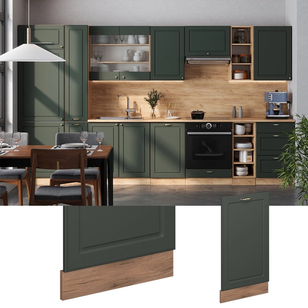 Pannello frontale della lavastoviglie Fame-Line Verde-oro rustico/Rovere dorato 45 cm, PL Marmo Vicco