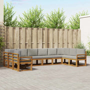 Set di divani da esterno 10 pcs Grigio Naturale e Chiaro