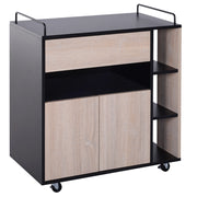 Tavolino da Caffe Multiuso con Ruote e Cassetto ¨C Zephmum ¨C Legno Rovere 76.5x40x82cm