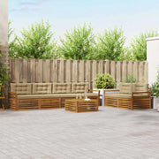 Set di divani da esterno con cuscino 7 pcs Naturale e Beige