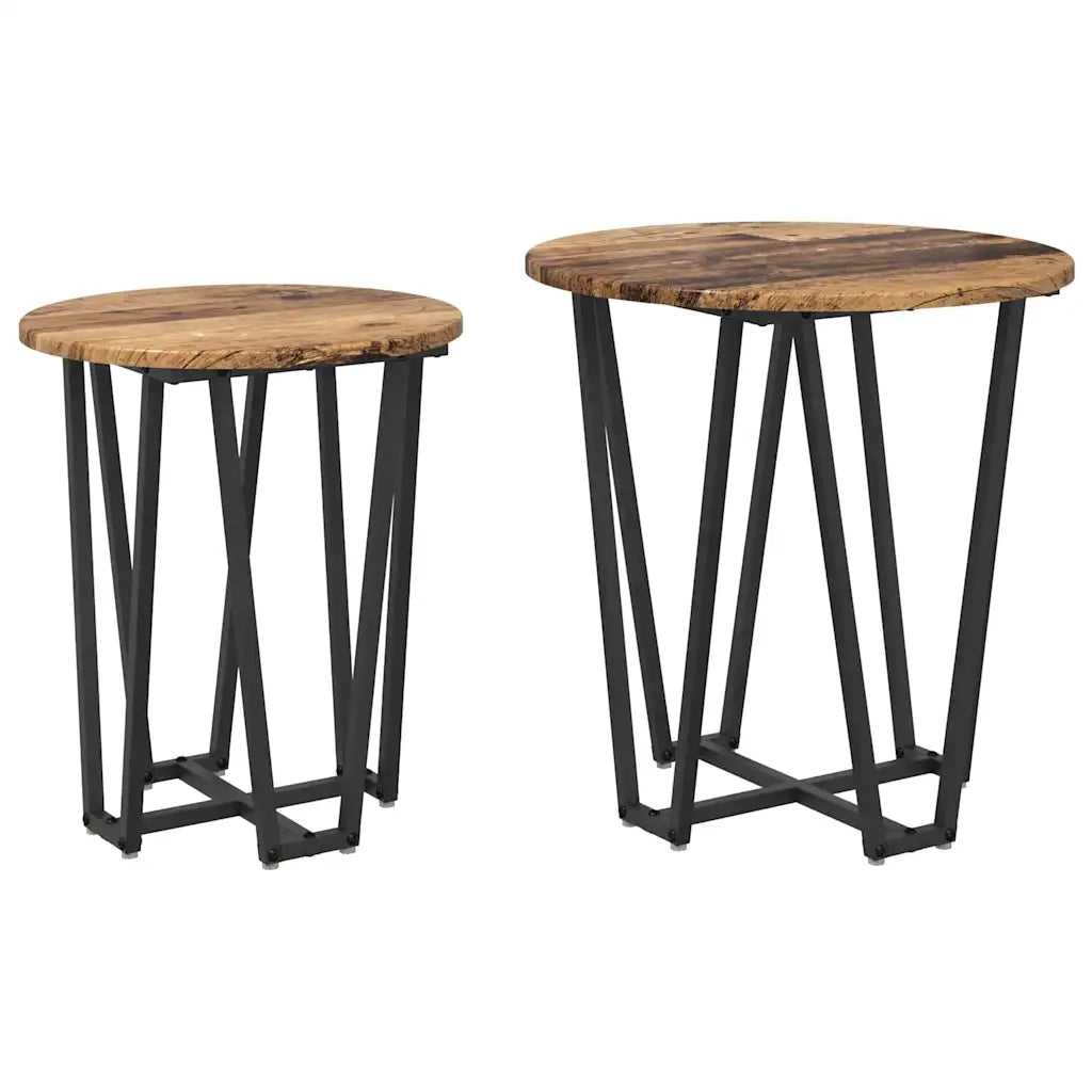 Set tavolini 2 pcs Legno Antico e Nero 869724