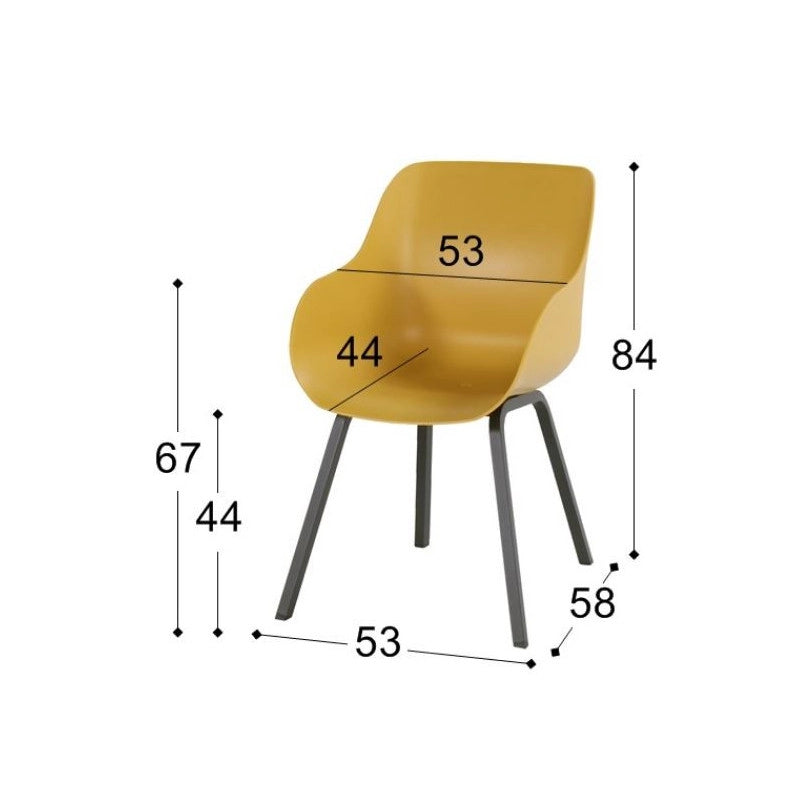 Set di 2 Sedie SOPHIE Element Organic HARTMAN - Giallo