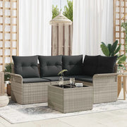 Set Divano da Giardino 5 pcs Grigio chiaro polyrattan 3354021