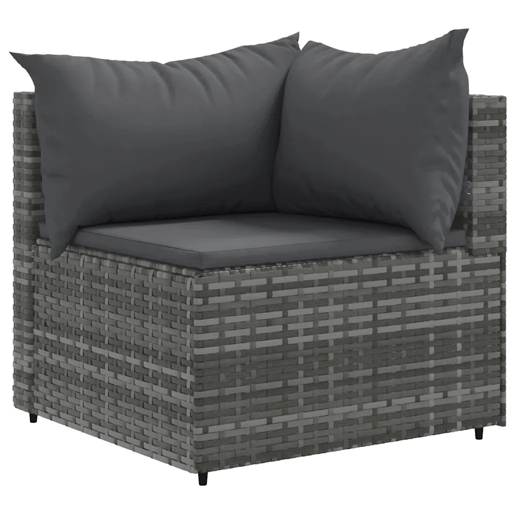 Set Divani da Giardino 6 pz con Cuscini in Polyrattan Grigio 3308106