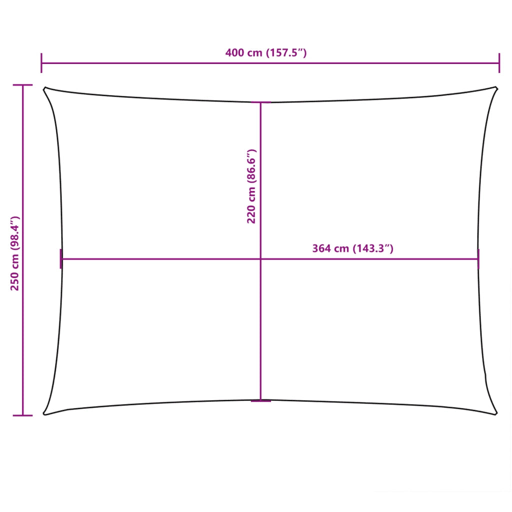 Parasole a Vela Oxford Rettangolare 2,5x4 m Nero 135757