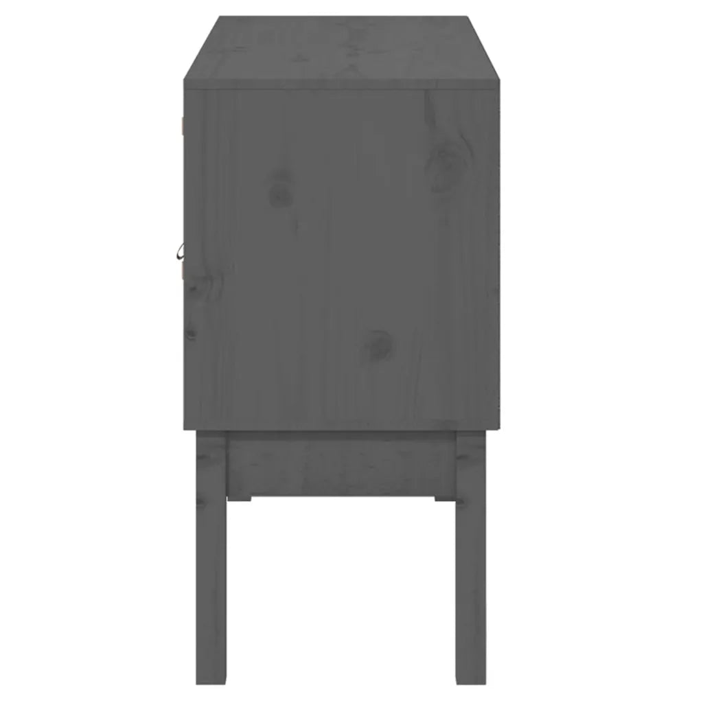 Credenza-Buffet-Armadio da cucina Grigia 110x40x78 cm in Legno Massello di Pino