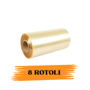 EcoPrice®  Pellicola Trasparente Alimentare In Pvc Rotolo Da 1500m X 40 Cm Bobina Super Resistente 8 Rotoli