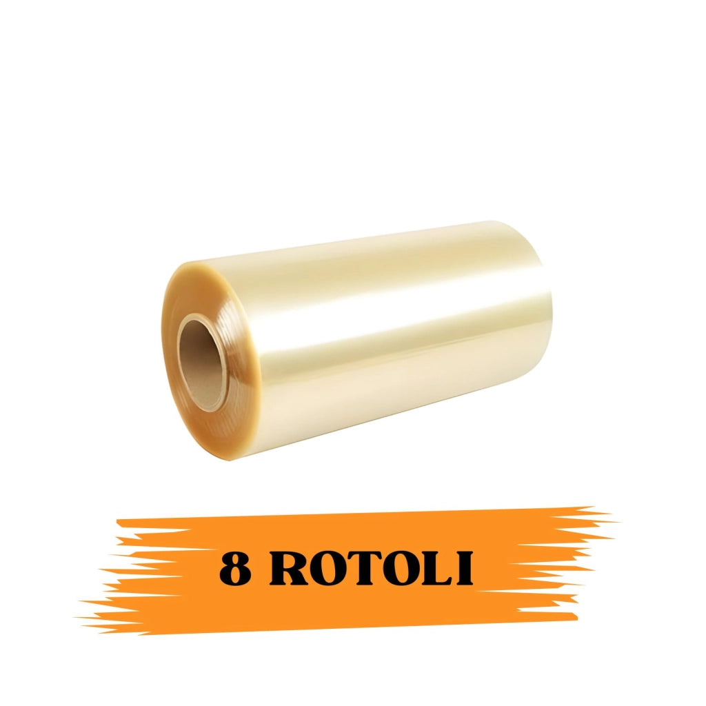 EcoPrice®  Pellicola Trasparente Alimentare In Pvc Rotolo Da 1500m X 40 Cm Bobina Super Resistente 8 Rotoli
