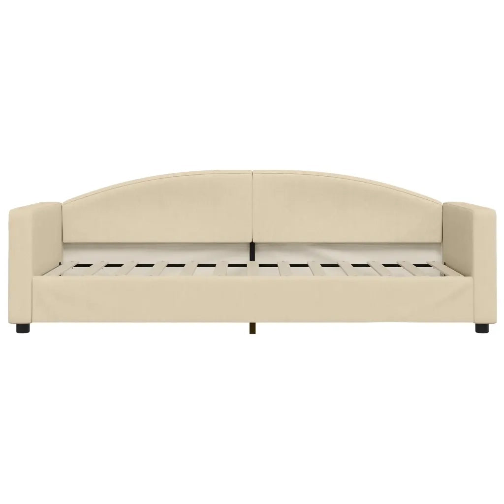 Divano Letto con Letto Estraibile Crema 80x200 cm Tessuto