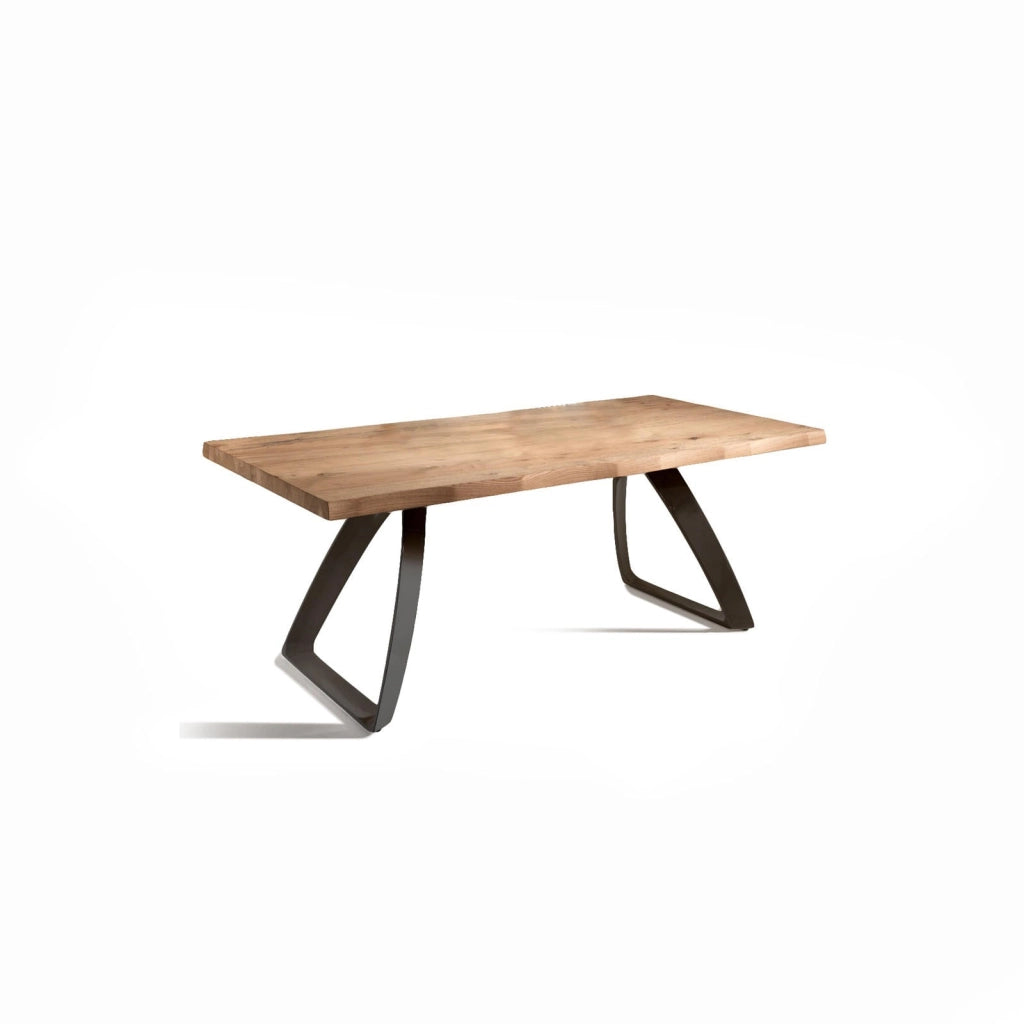 Tavolo Allungabile 200/300x100x76 cm Gambe in Metallo Bridge Naturale