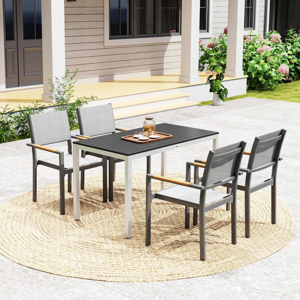 Tavolo da pranzo per giardino ¨C zephmum ¨C nero, alluminio, 120x70x72 cm